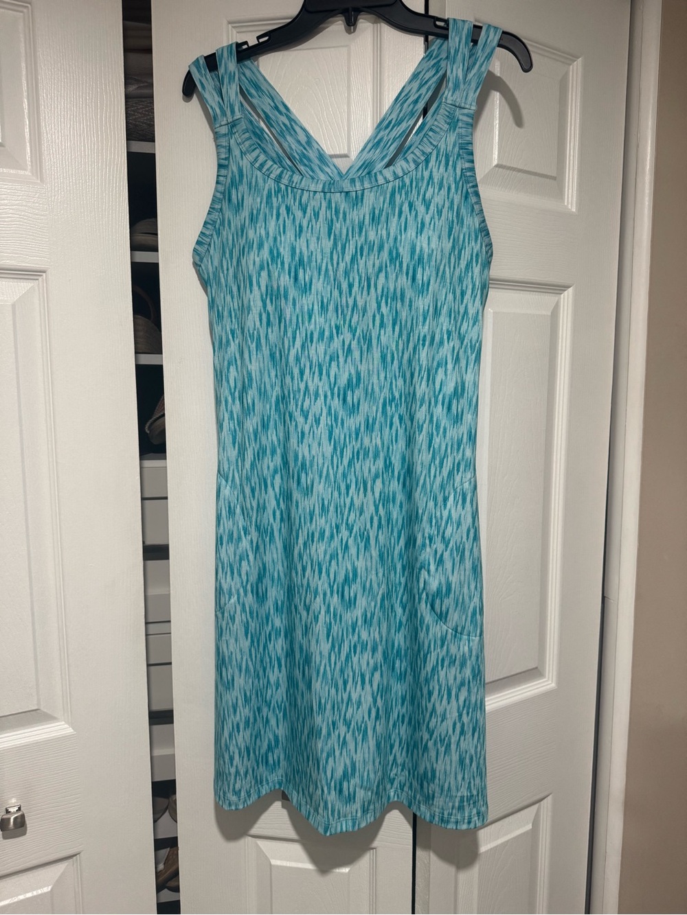 ZeroXposur Aqua Blue Patterned Sleeveless Mini Dress